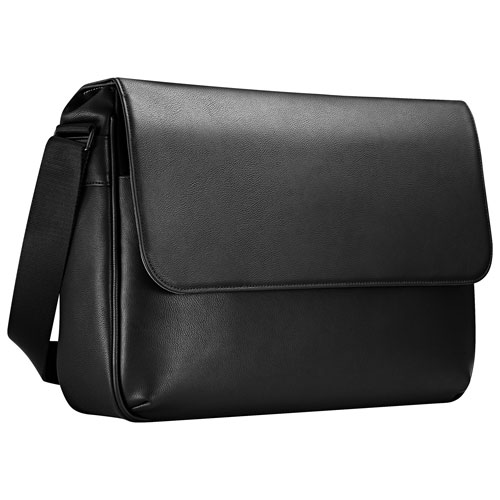 Sac messager en cuir d'Insignia pour portable de 15 po - Noir - Exclusivité de Best Buy