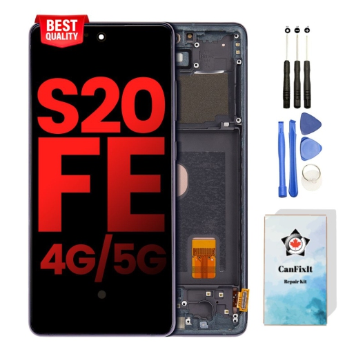 CanFixIt remplacement d'écran pour Samsung Galaxy S20FE 4G/5G écran tactile  ACL avec cadre et outils de réparation gratuits Ensemble S20FE G780/G990  Noir