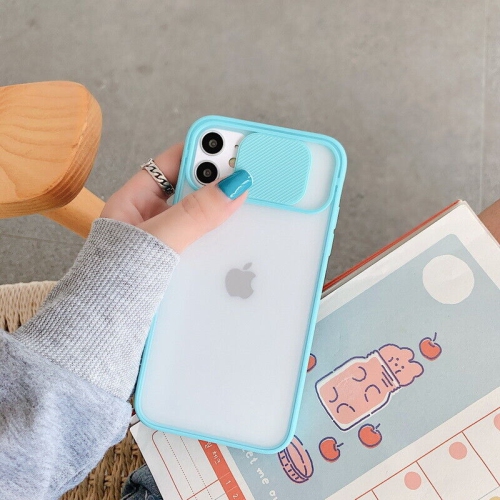 For Apple iPhone XR Sky Blue Case Shockproof TPU Smart Camera Protector Slide Back Cover