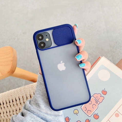 For Apple iPhone 11 Pro Max Blue Case Shockproof TPU Smart Camera Protector Slide Back Cover