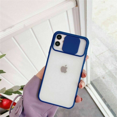 For Apple iPhone 11 Pro Max Blue Case Shockproof TPU Smart Camera Protector Slide Back Cover