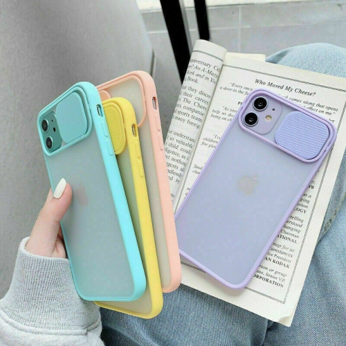 For Apple iPhone 12 / 12 Pro Purple Case Shockproof TPU Smart Camera Protector Slide Back Cover