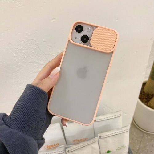 Hard PC and TPU Phone Case with Sliding Camera Protection for iPhone 13 6.1 inch with wireless charging - Pink