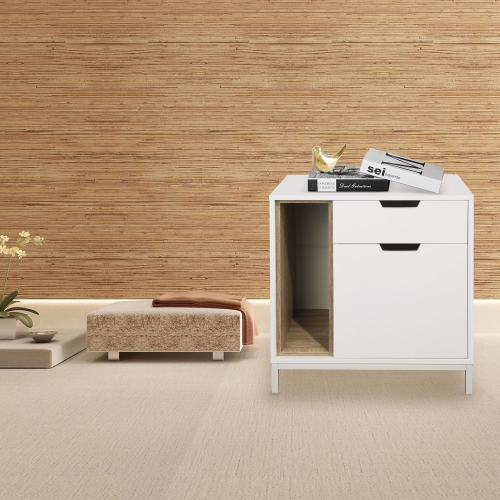 Carlo End Table with Drawer, Shelf, and Door