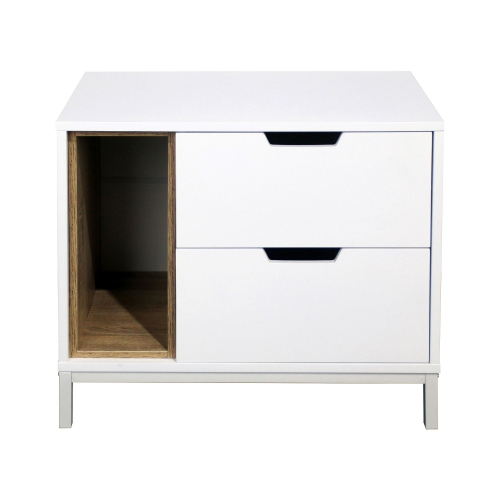 Cannan End Table with 2 Drawers & Shelf