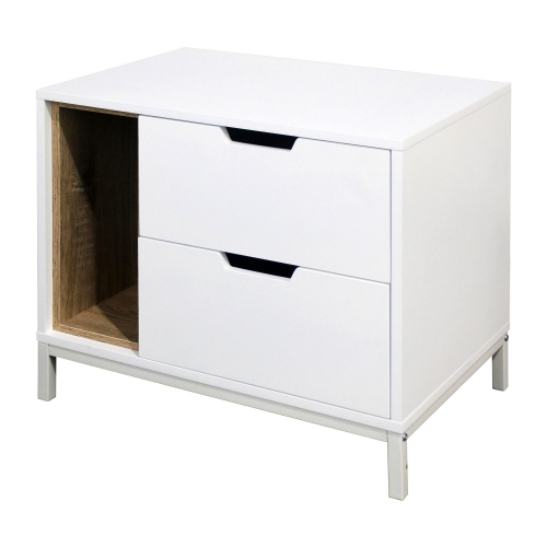 Cannan End Table with 2 Drawers & Shelf