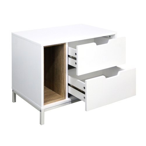 Cannan End Table with 2 Drawers & Shelf