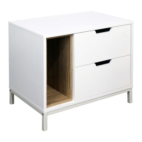 Cannan End Table with 2 Drawers & Shelf