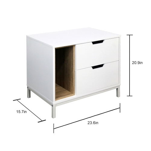 Cannan End Table with 2 Drawers & Shelf