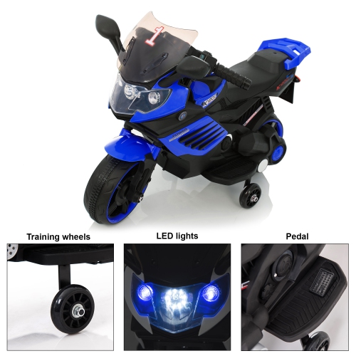 VOLTZ TOYS 6V Kids Motorcycle with Trainig Wheels, Realistic Lights and Sound