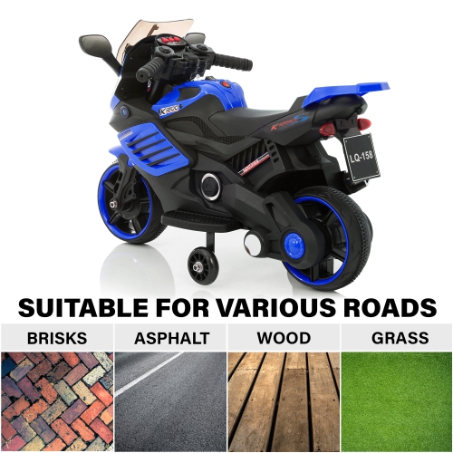 VOLTZ TOYS 6V Kids Motorcycle with Trainig Wheels, Realistic Lights and Sound