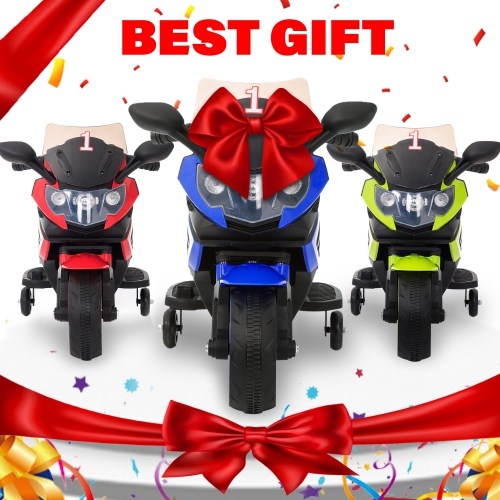 VOLTZ TOYS 6V Kids Motorcycle with Trainig Wheels, Realistic Lights and Sound