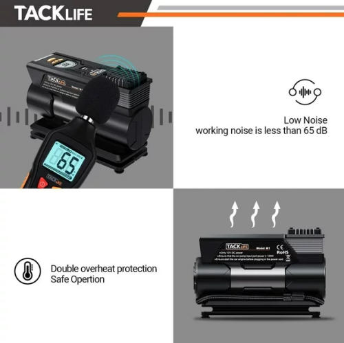 TACKLIFE M1 Tire Inflator, DC 12V Mini Digital Air Compressor Pump - M1