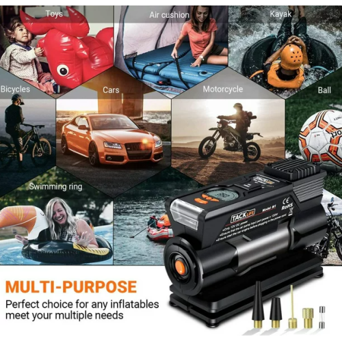 TACKLIFE M1 Tire Inflator, DC 12V Mini Digital Air Compressor Pump - M1