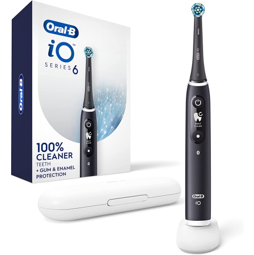 Oral-B Power iO Series 6 Electric Rechargeable Toothbrush with (1) Brush Head, Black Lava - Open Box