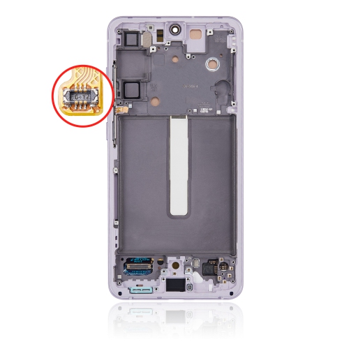 Replacement OLED Assembly With Frame Compatible For Samsung Galaxy S21 FE 5G (G990U) (North America Version) (Lavender) by ESOURCE PARTS - Refurbished condition - Image 2