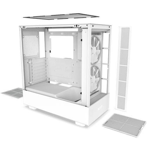 NZXT Case CC-H51EW-01 H5 Elite MID-TOWER Tempered Glass ATX/Micro ATX/mini ITX RGB Fan White Retail