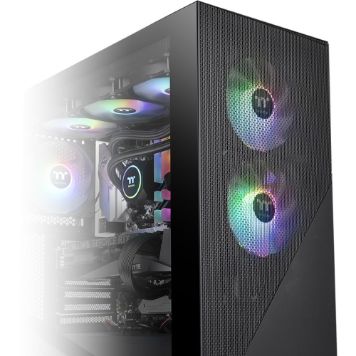 Thermaltake Divider 370 TG ARGB USB 3.0 Tempered Glass E-ATX Mid Tower 3 Fans Black Computer Case
