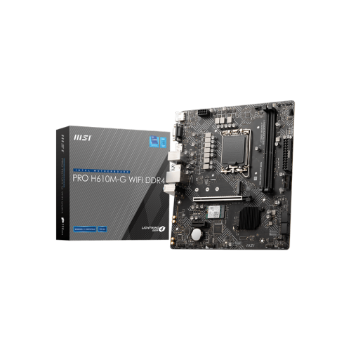 MSI PRO H610M-G WIFI DDR4 Motherboard (mATX, 12th Gen Intel CPU, LGA 1700  Socket, DDR4, PCIe 4, 2.5G LAN, M.2 Slots, USB 3.2)