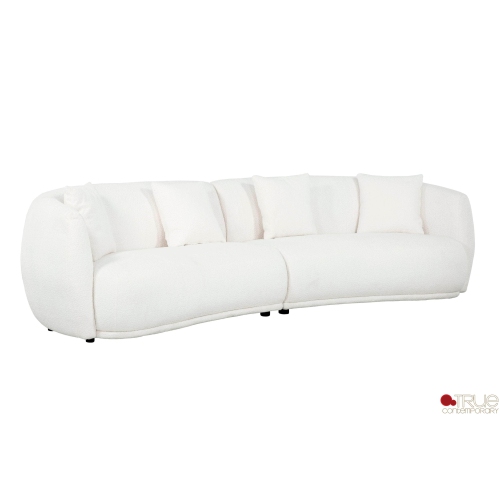 Canapé modulaire incurvé en forme de haricot True Contemporary Archibald, ivoire pur