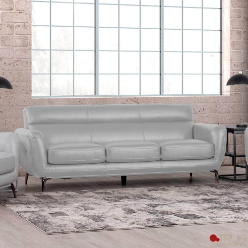True Contemporary William Tufted Faux Leather Sofa