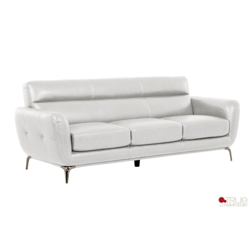 True Contemporary William Tufted Faux Leather Sofa