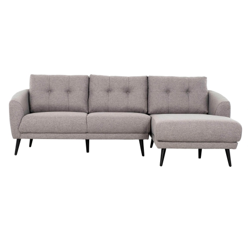 True Contemporary Elizabeth Tufted Sectional Sofa in Nia Grey - Right ...