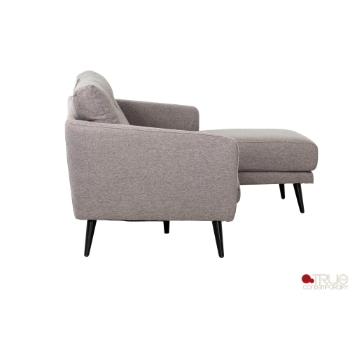 True Contemporary Elizabeth Tufted Sectional Sofa in Nia Grey