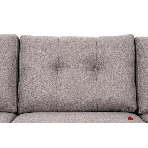True Contemporary Elizabeth Tufted Sectional Sofa in Nia Grey