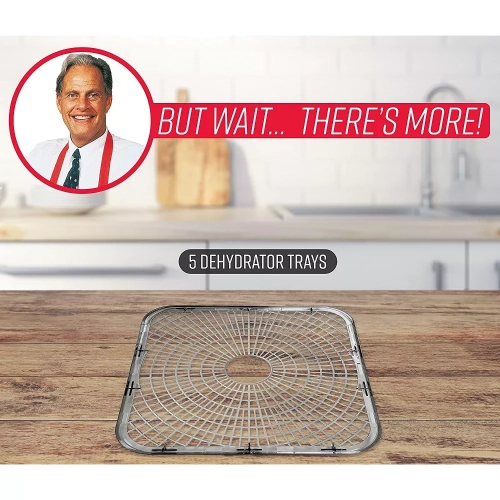 Déshydrateur à 5 passes Ronco Turbo EZ-Store avec flux d'air de convection, Contrôle de température réglable du conservateur alimentaire, opération