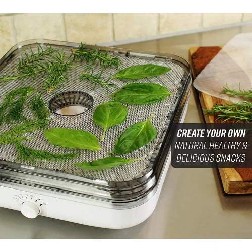 Déshydrateur à 5 passes Ronco Turbo EZ-Store avec flux d'air de convection, Contrôle de température réglable du conservateur alimentaire, opération