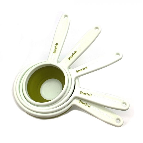 Starfrit - Set of 5 Collapsible Measuring Cups, Dishwasher Safe, Green
