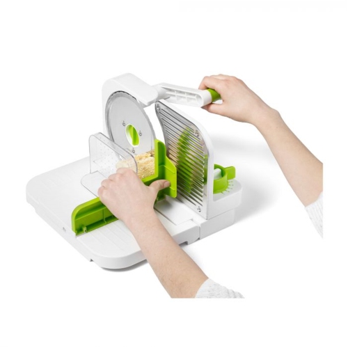 Starfrit - Deli Slicer Multifunction Food Slicer, 16.5 cm Stainless Steel Blade, Green