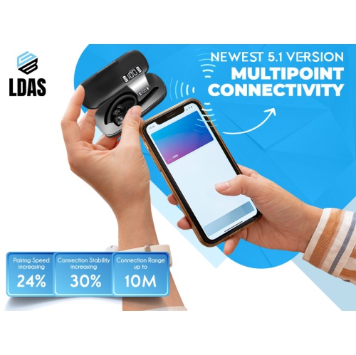 LDAS Oreillette Bluetooth G40 Trucker Oreillette Bluetooth avec microphone Annulation de bruit Casque supra-auriculaire sans fil avec base de