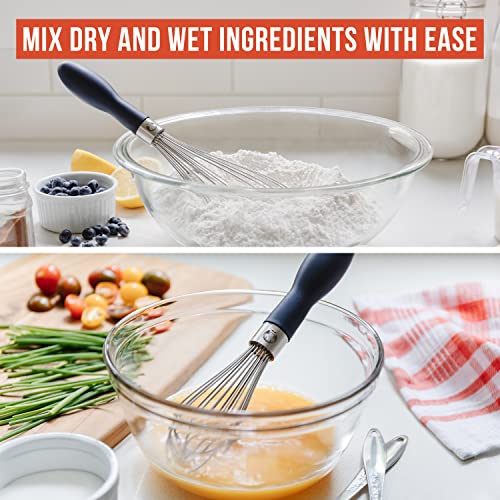 Chef Pomodoro Kitchen Whisk 3-Piece Set, Stainless Steel Wire Balloon Whisk Utensil, Baking Wisk Kitchen Cooking Tool