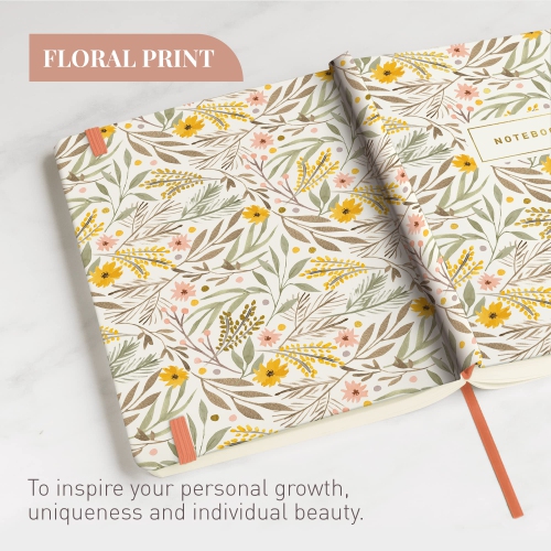 Rileys & Co Notebook Journal for Work and School - Lined Journal 8 x 6 Inches, Gold Foil Cover, Compact Notebook for Women, 240 Pages, Lined