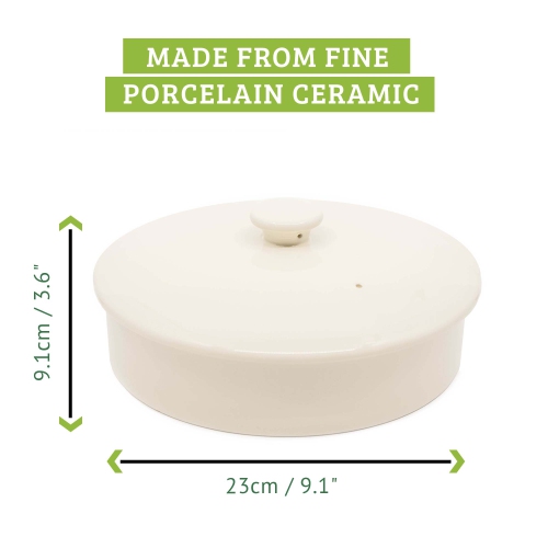 Chef Tacos Ceramic Tortilla Warmer, Microwavable, 8-Inch, Cream, Tortilla Holder Container, Pancake Keeper, Best for Storage Tortilleros, with Lid