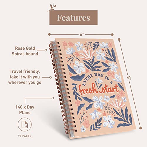 Rileys & Co Undated Planner For Women, 240 Pages To Do List Notebook, 8 x 6", Undated Daily Planner For Boosting Your Productivity, Daily To Do