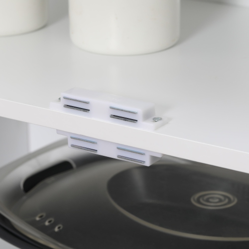 HOMCOM – Armoire garde-manger de 70 po, armoire de rangement autonome à 4 portes, garde-manger à 6 niveaux pour salon, blanc