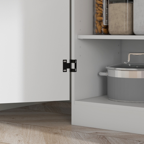 HOMCOM – Armoire garde-manger de 70 po, armoire de rangement autonome à 4 portes, garde-manger à 6 niveaux pour salon, blanc