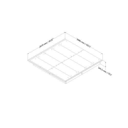 South Shore Step One King Platform Bed with Mouldings, Pure Black