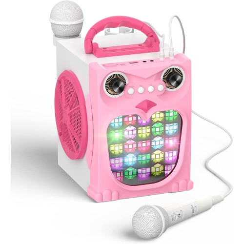 Machine à karaoké pour enfants EarISE K25P pour garçons, haut-parleur  karaoké avec 2 microphones, Karaoke Toy avec changeur de voix et lampes  clignotantes, cadeau d'anniversaire de Noël, Bluetooth/au