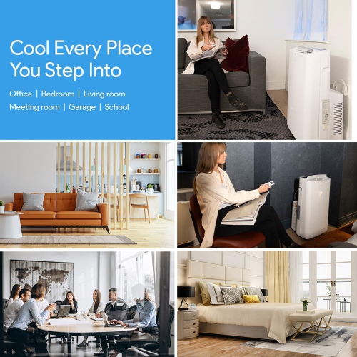 SereneLife SLPAC14 SLPA Compact Home AC Cooling Unit with Built-in Dehumidifier & Fan Modes, Quiet Operation, Includes Window Mount Kit, 14,000 BTU,