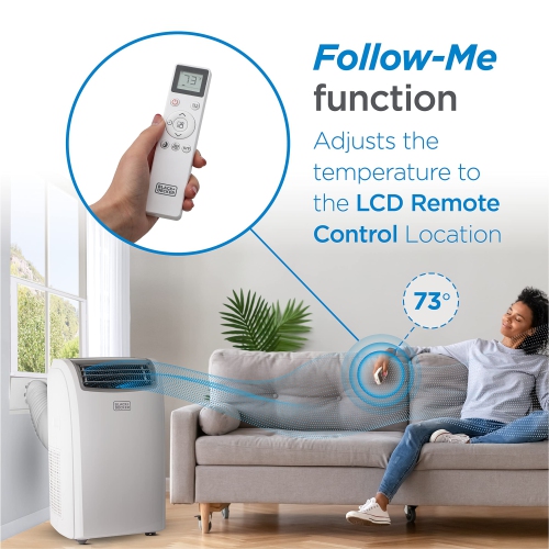 BLACK+DECKER BPT08HWTB Portable Air Conditioner with Heat, 8,000 BTU SACC/CEC, Cools Up to 350 Square Feet, White