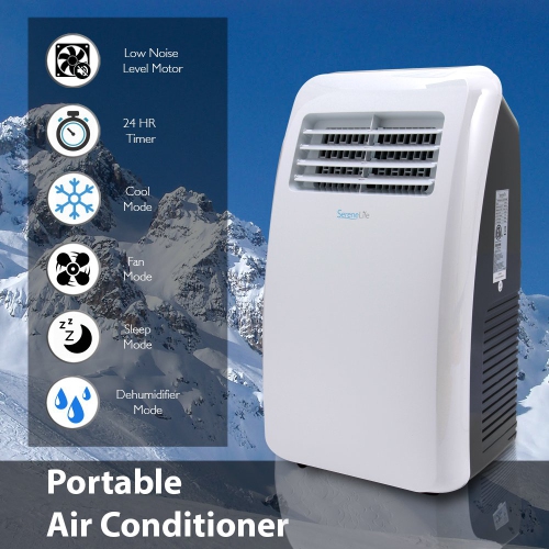 SereneLife SLPAC8 Portable Air Conditioner Compact Home AC Cooling Unit with Built-in Dehumidifier & Fan Modes, Quiet Operation, Includes Window