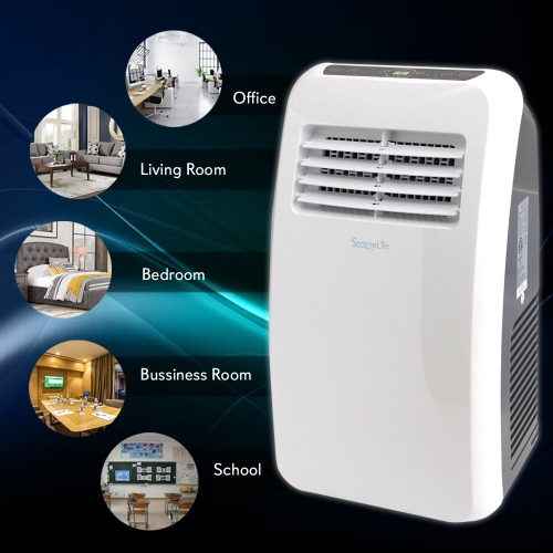 SereneLife SLPAC8 Portable Air Conditioner Compact Home AC Cooling Unit with Built-in Dehumidifier & Fan Modes, Quiet Operation, Includes Window