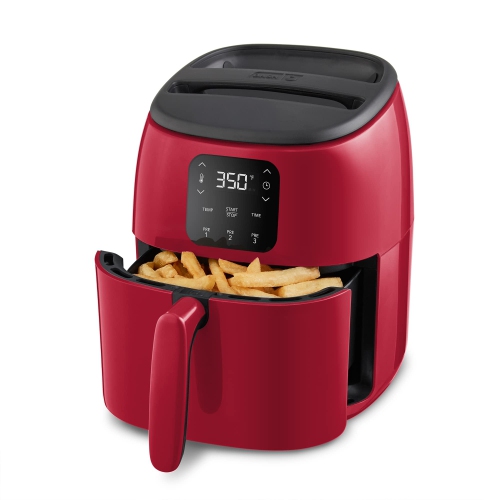 DASH  Tasti-Crisp Digital Air Fryer With Aircrisp Technology, Custom Presets, Temperature Control, And Auto Shut Off Feature, 2.6 Quart - In Red Best Christmas ever!!!!!!! Love it!