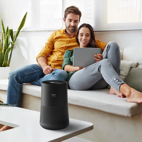 Winix A230 Tower H13 True HEPA 4-Stage Air Purifier, Perfect for Home office, Home classroom, Bedroom and Nursery, Charcoal Grey