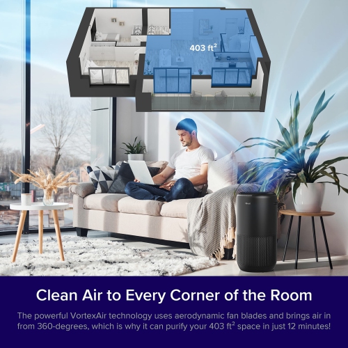 LEVOIT Air Purifiers for Home Large Room, Smart WiFi and PM2.5 Monitor H13 True HEPA Filter Removes Up to 99.97% of Particles, Pet Allergies, Smoke,