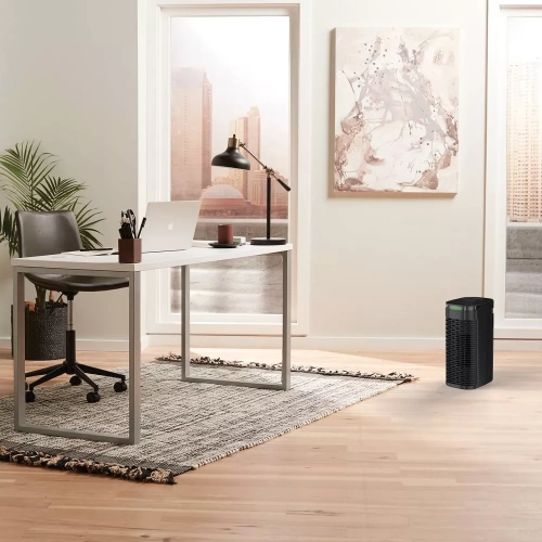 Honeywell InSight HEPA Air Purifier with Air Quality Indicator and Auto Mode, Allergen Reducer for Medium Rooms, Black - Wildfire/Smoke, Pollen, Pet